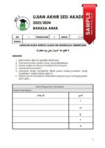 soalan uasa bahasa arab tingkatan 3 tahun 2023-2024