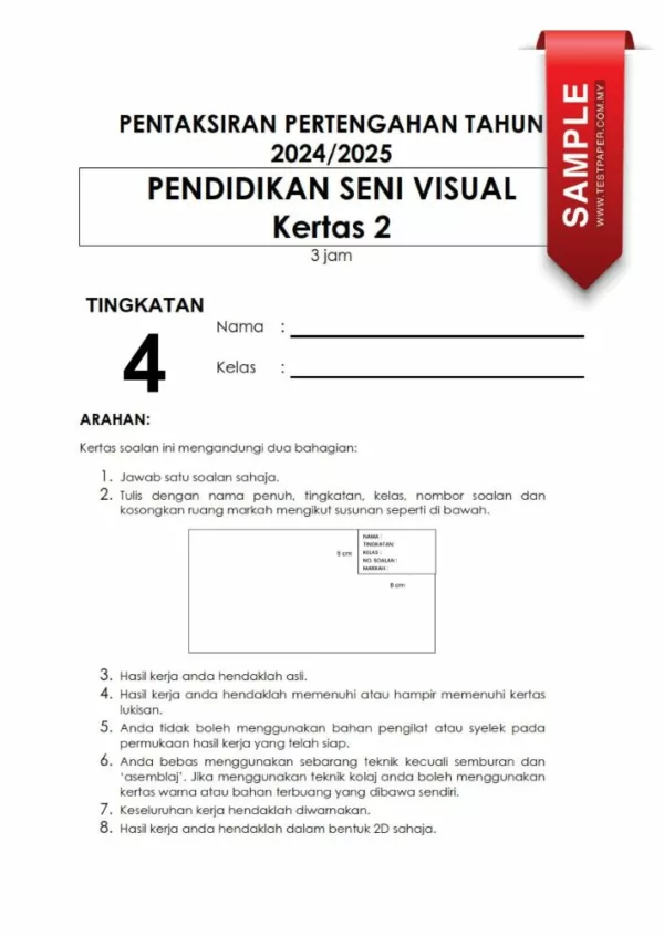 Bahan Soalan Ujian Pertengahan Tahun PSV Tingkatan 4 2024 yang Awesome