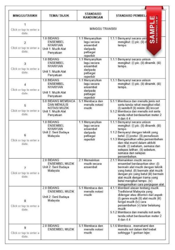 Download Bahan RPH Pendidikan Muzik Tingkatan 1