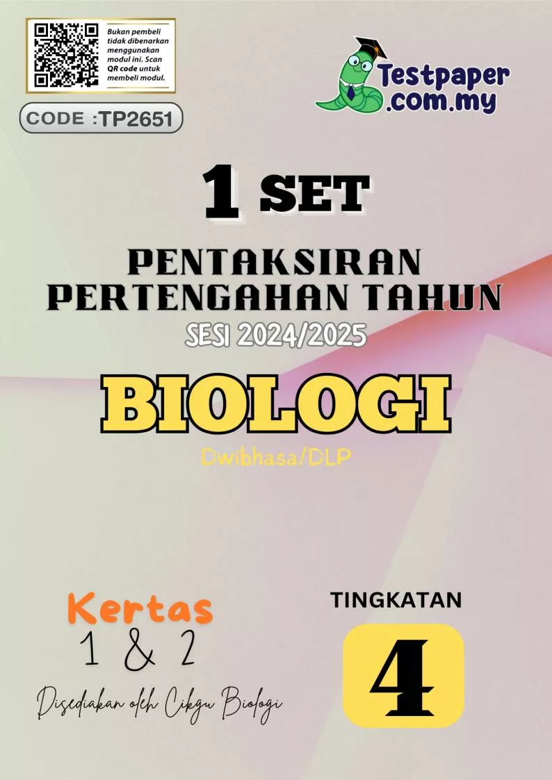 Ujian Pertengahan Tahun Biologi Tingkatan 4 2024