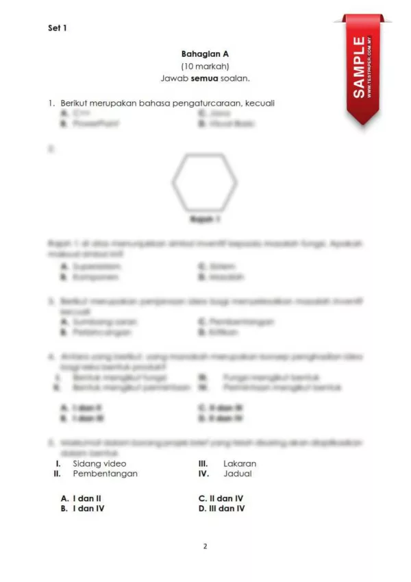 Ujian Pertengahan Tahun RBT Tingkatan 3 2024