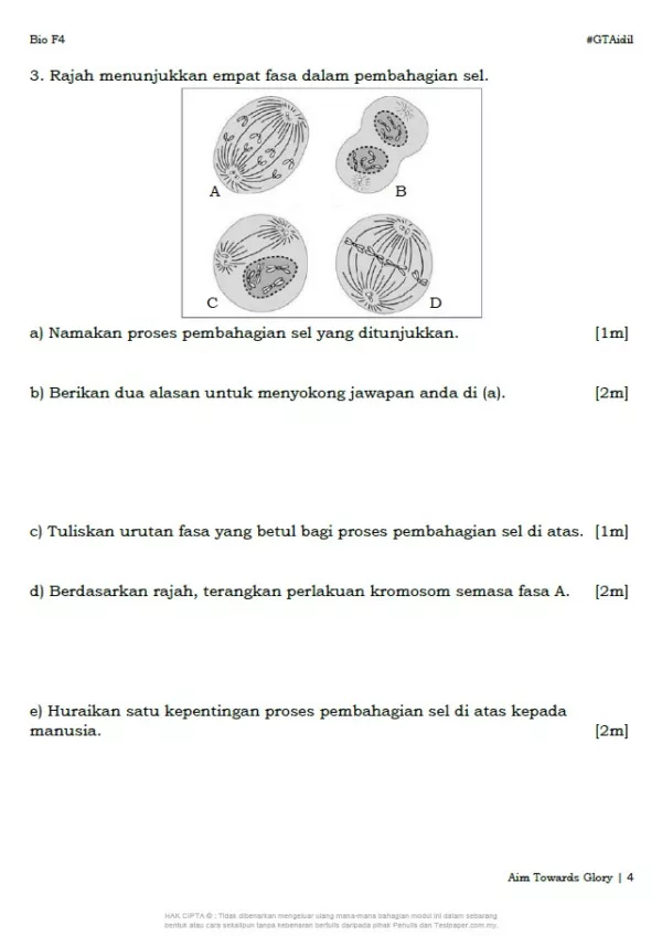 Soalan Latihan Biologi Tingkatan 4 Bab 6-9 yang Amazing