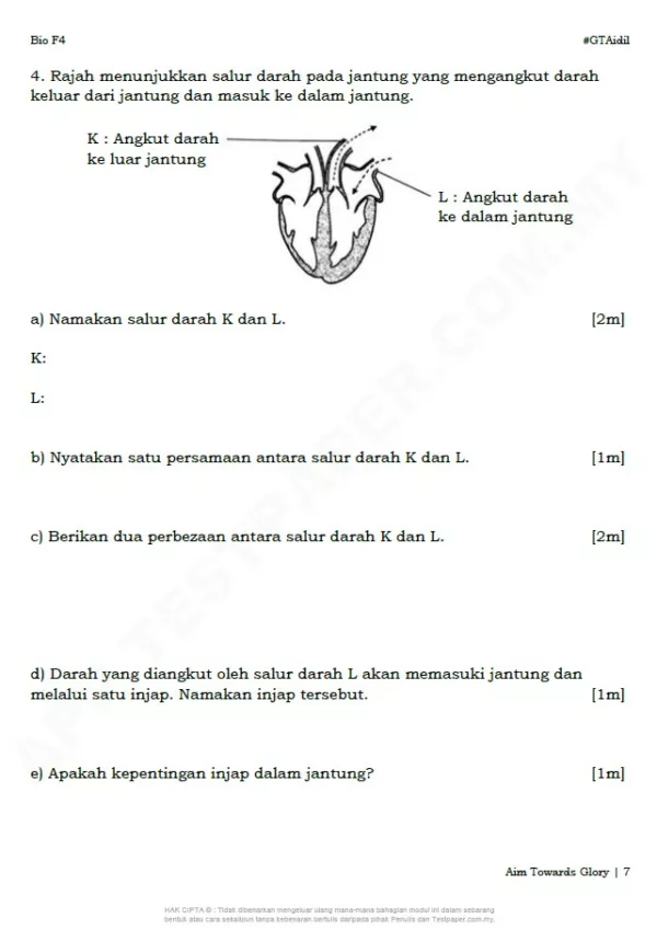 Ujian Biologi Tingkatan 4 Bab 10-15