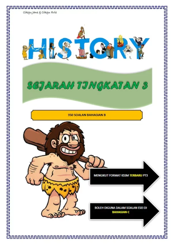 Download Soalan Latihan Sejarah Tingkatan 3 KSSM yang Mempunyai 350 Soalan Berserta Jawapan yang Quality