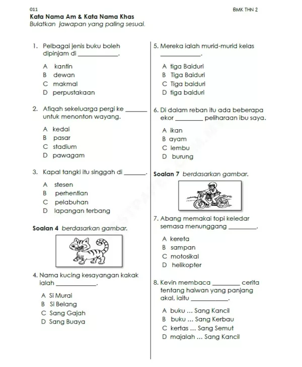 Latihan Pemahaman BM Tahun 2