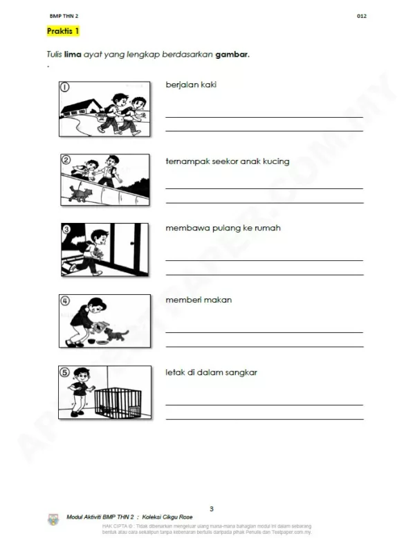 Download Soalan Latihan Menulis BM Tahun 2 yang Mempunyai 450 Soalan yang Quality