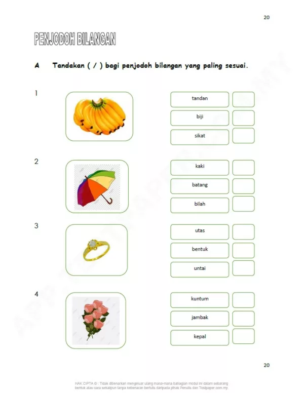 Soalan Latihan Tatabahasa BM Tahap 2