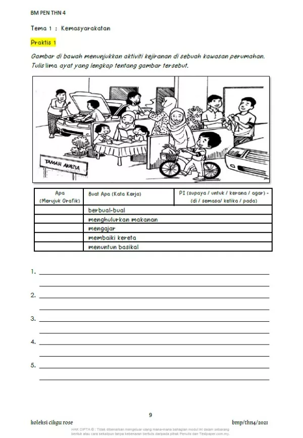 Latihan BM Penulisan Tahun 4