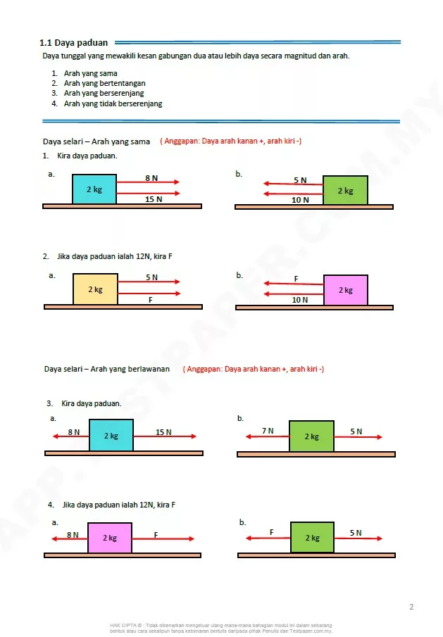 Soalan Latihan Fizik Tingkatan 5 Bab 1 dan 2