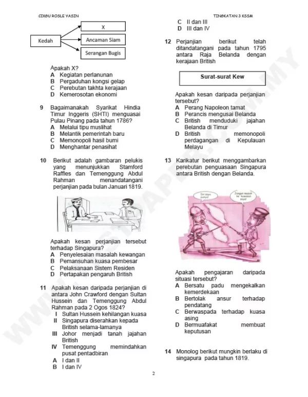 Soalan Latihan Topikal Sejarah Tingkatan 3