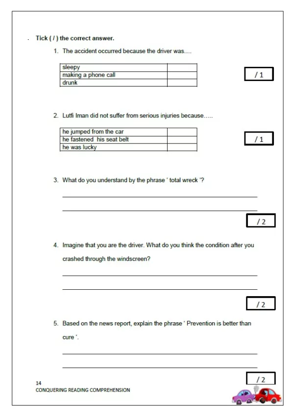 Latihan Pemahaman Bahasa Inggeris Level 2