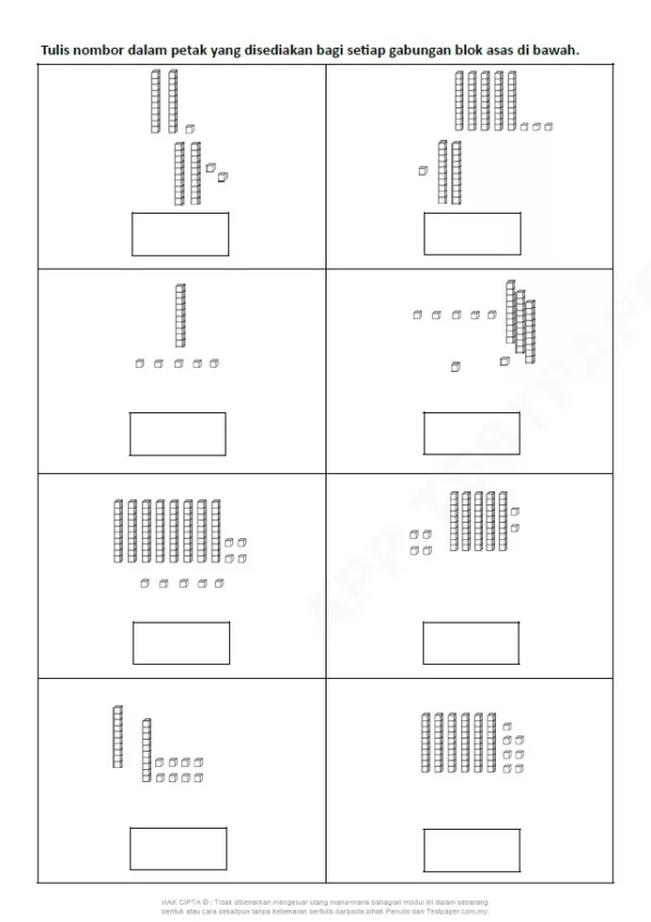 Soalan Latihan Topikal Matematik Tahun 1 KSSR