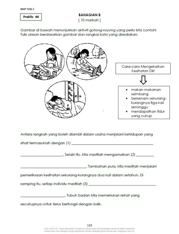 Soalan Latihan Penulisan Bahasa Melayu Tahun 3