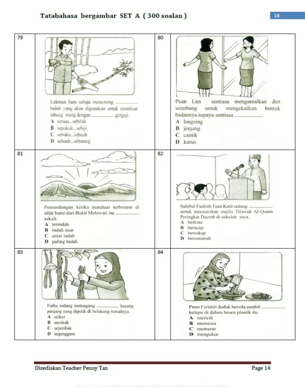 Soalan Tatabahasa BM Tahap 2 Set A dan Set B