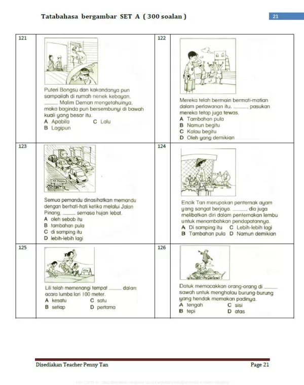 Soalan Tatabahasa Bahasa Melayu Tahap 2 Set A dan Set B