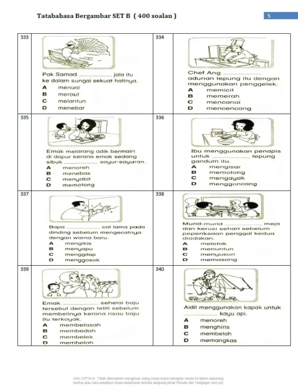 Soalan Tatabahasa Bahasa Melayu Tahap 2 Set A dan Set B