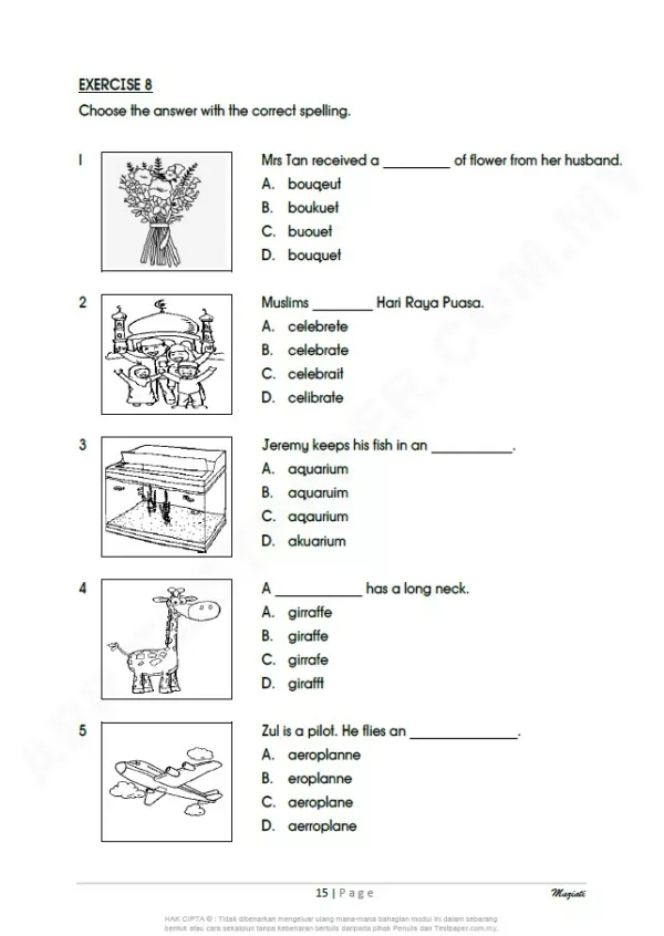 Soalan Latihan Bahasa Inggeris Sekolah Rendah