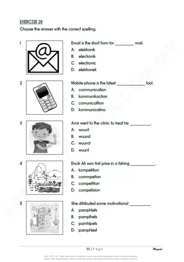 Soalan Latihan Bahasa Inggeris Sekolah Rendah