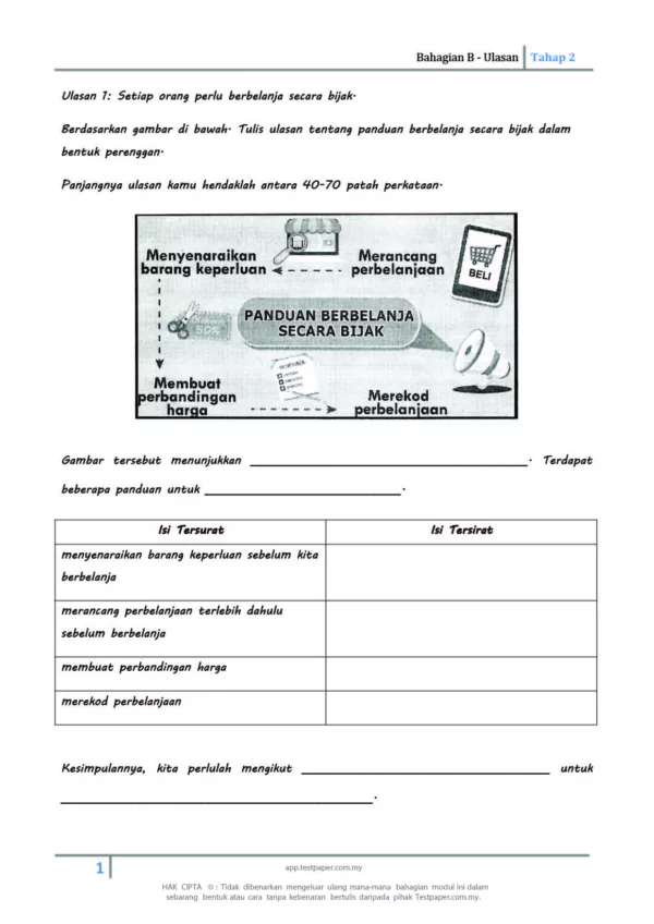 Cara Bina Ayat Ulasan BM Tahap 2 Jilid 2