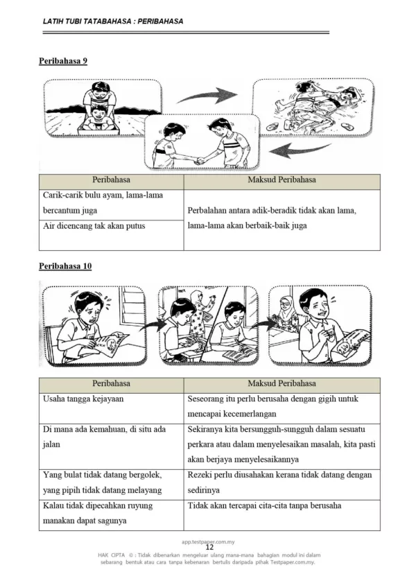 Soalan Latihan Peribahasa Tahap 2