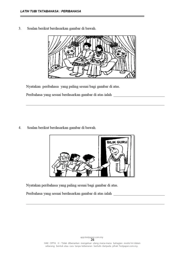 Soalan Latihan Peribahasa Tahap 2