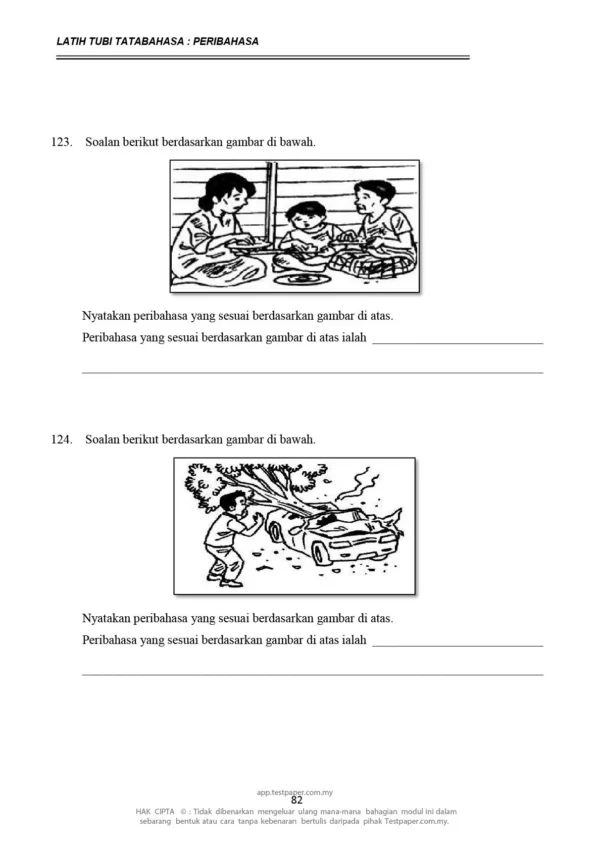 Soalan Latihan Peribahasa Tahap 2