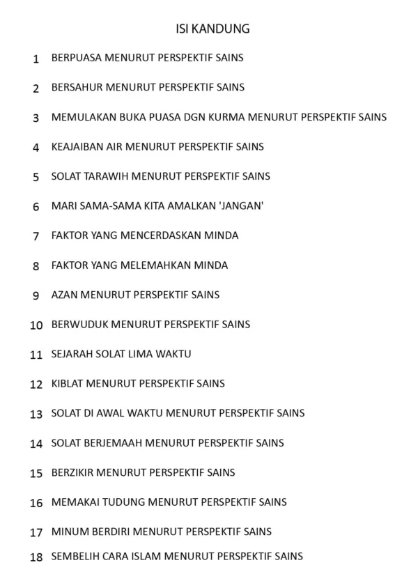 Nota Ibadah dan Aktiviti Berdasarkan Sains