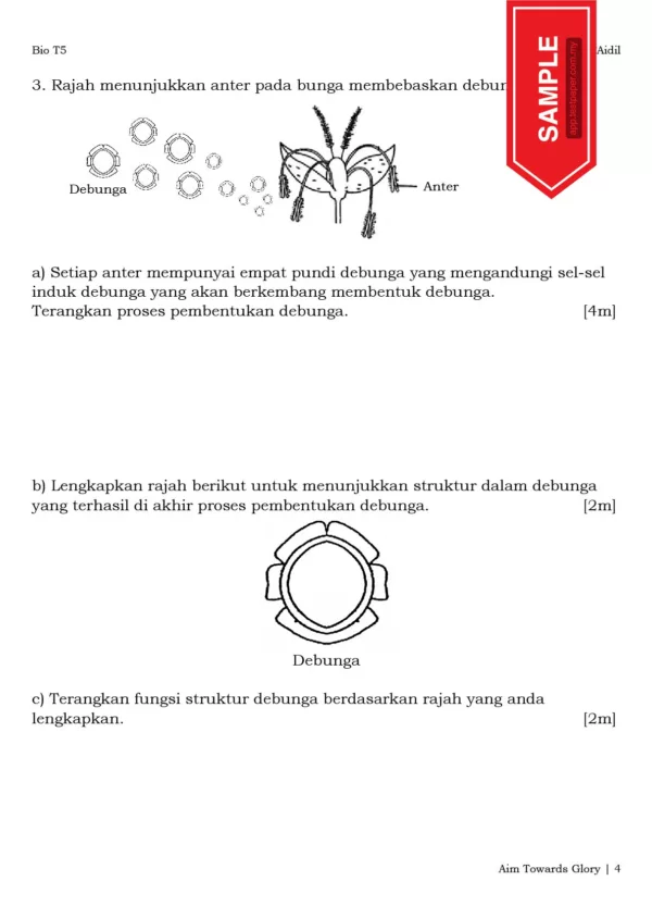 Soalan Latihan Biologi Bab 3-7 Tingkatan 5 KSSM