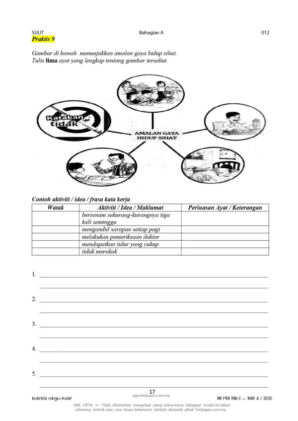 Soalan Latihan Bina Ayat BM Tahap 2