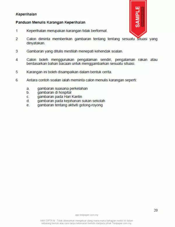 Nota Latihan Karangan BM Tahap 2