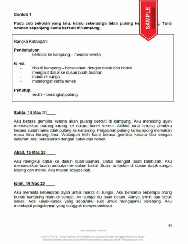 Nota Latihan Karangan BM Tahap 2