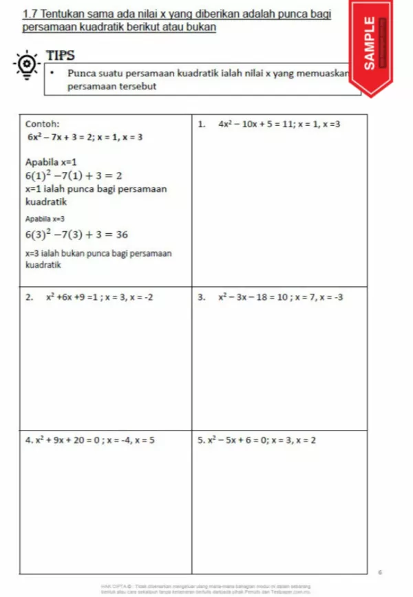 Soalan Latihan Matematik Tingkatan 4 Bab 1-3 KSSM