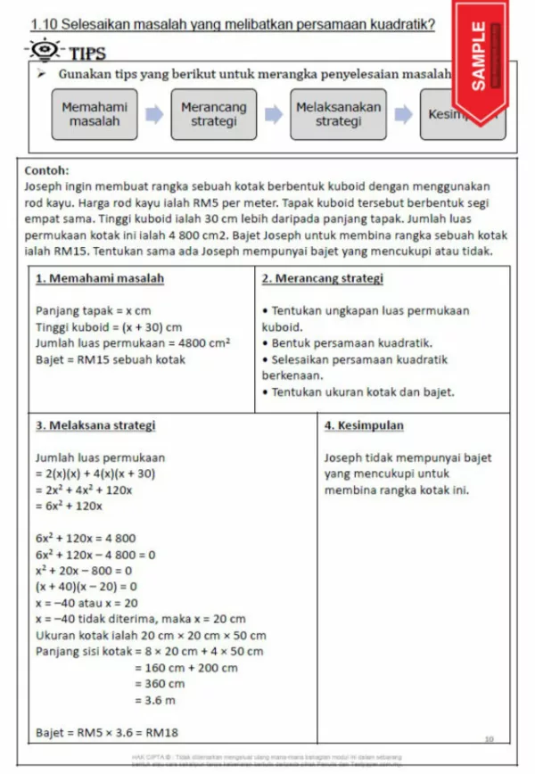 Soalan Latihan Matematik Tingkatan 4 Bab 1-3 KSSM