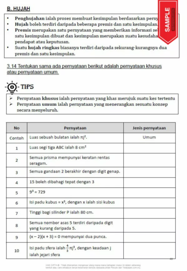 Soalan Latihan Matematik Tingkatan 4 Bab 1-3 KSSM