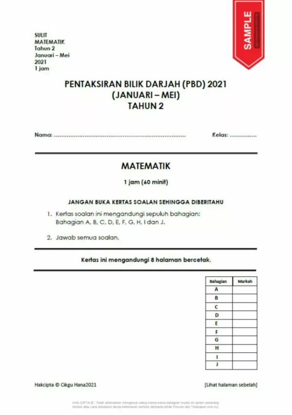 Ujian PBD Tahun2 2021