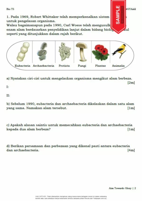 Soalan Latihan Biologi Tingkatan 5 Bab 8-10