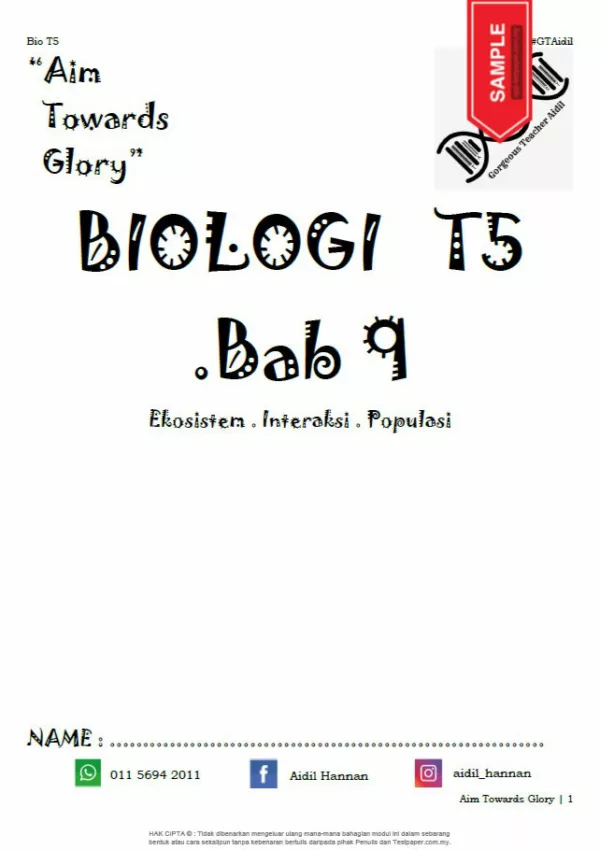 Soalan Latihan Biologi Tingkatan 5 Bab 8-10