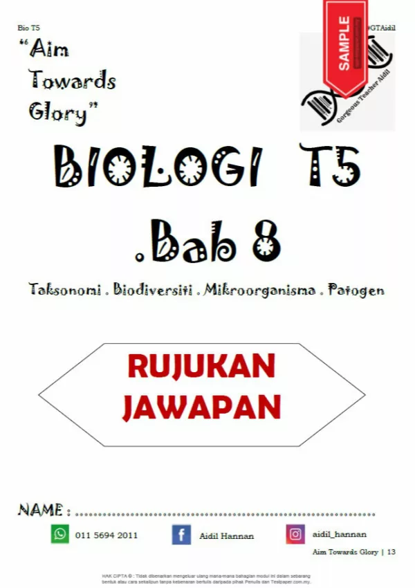 Soalan Latihan Biologi Tingkatan 5 Bab 8-10