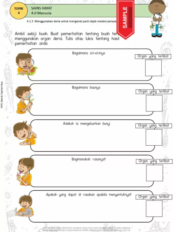 Himpunan Bahan Latihan Aktiviti Sains Tahun 1 KSSR yang Amazing