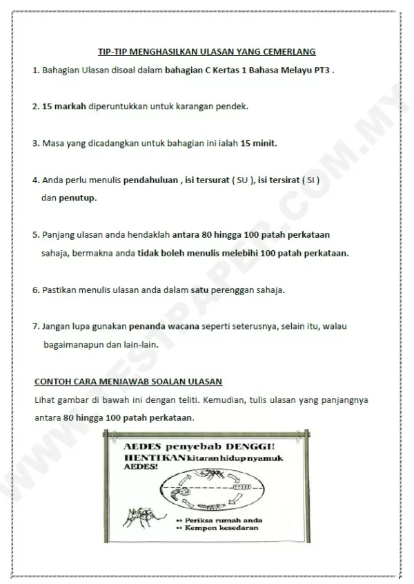 Soalan Latihan Ulasan Bahasa Melayu Tingkatan 3