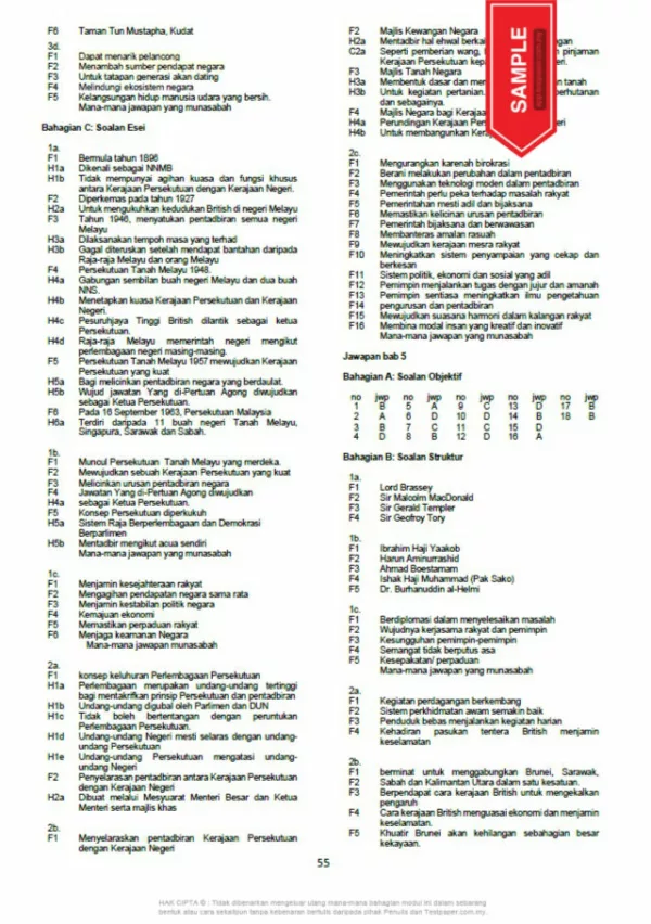 Soalan Latihan Sejarah Tingkatan 5 KSSM