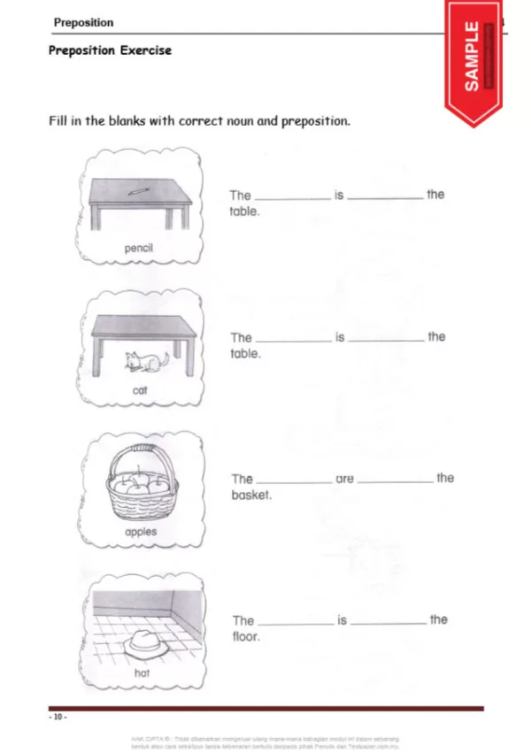 Soalan Latihan English Grammar Tahun 1