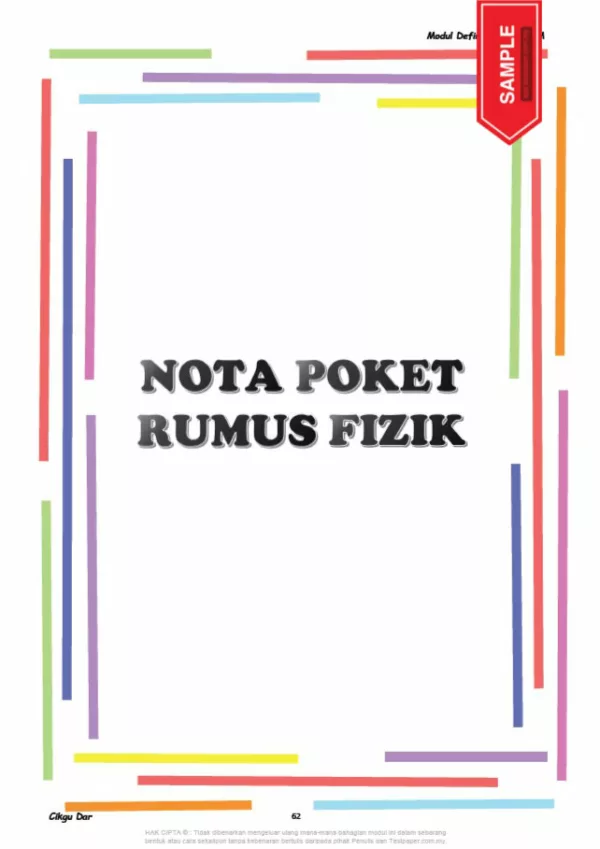 Nota Definisi Fizik dan Nota Senarai Rumus SPM