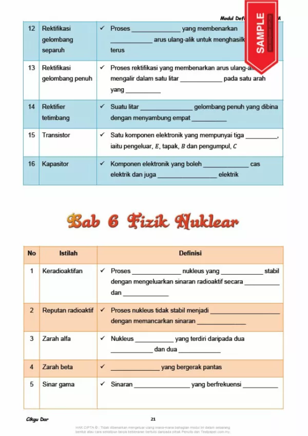 Nota Definisi Fizik dan Nota Senarai Rumus SPM