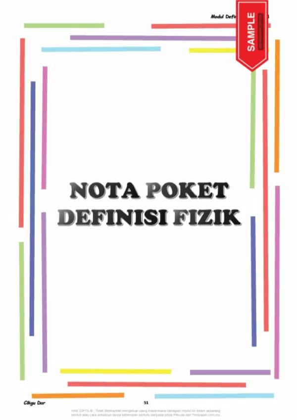 Nota Definisi Fizik dan Nota Senarai Rumus SPM