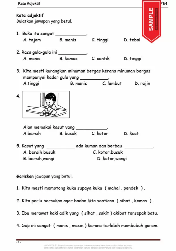 Soalan Latihan Bahasa Melayu Tahun 1