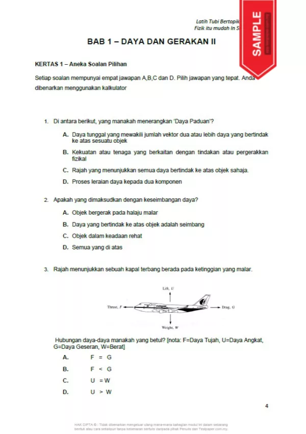 Soalan Latihan Fizik Tingkatan 5 SPM