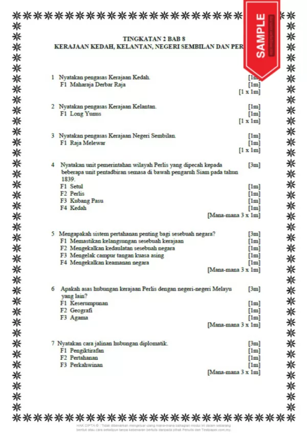 Soalan Latihan Sejarah Tingkatan 2 KSSM