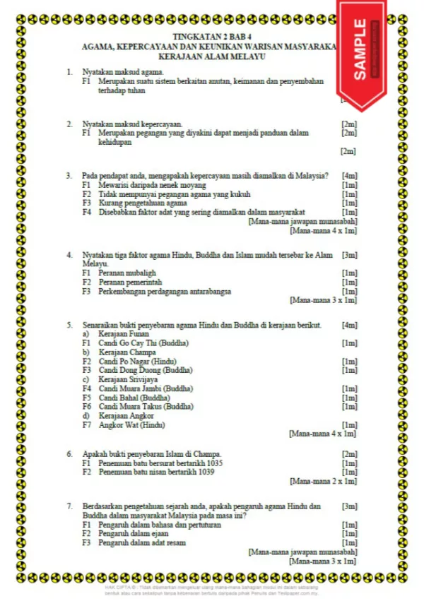 Soalan Latihan Sejarah Tingkatan 2 KSSM