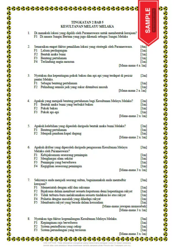 Soalan Latihan Sejarah Tingkatan 2 KSSM